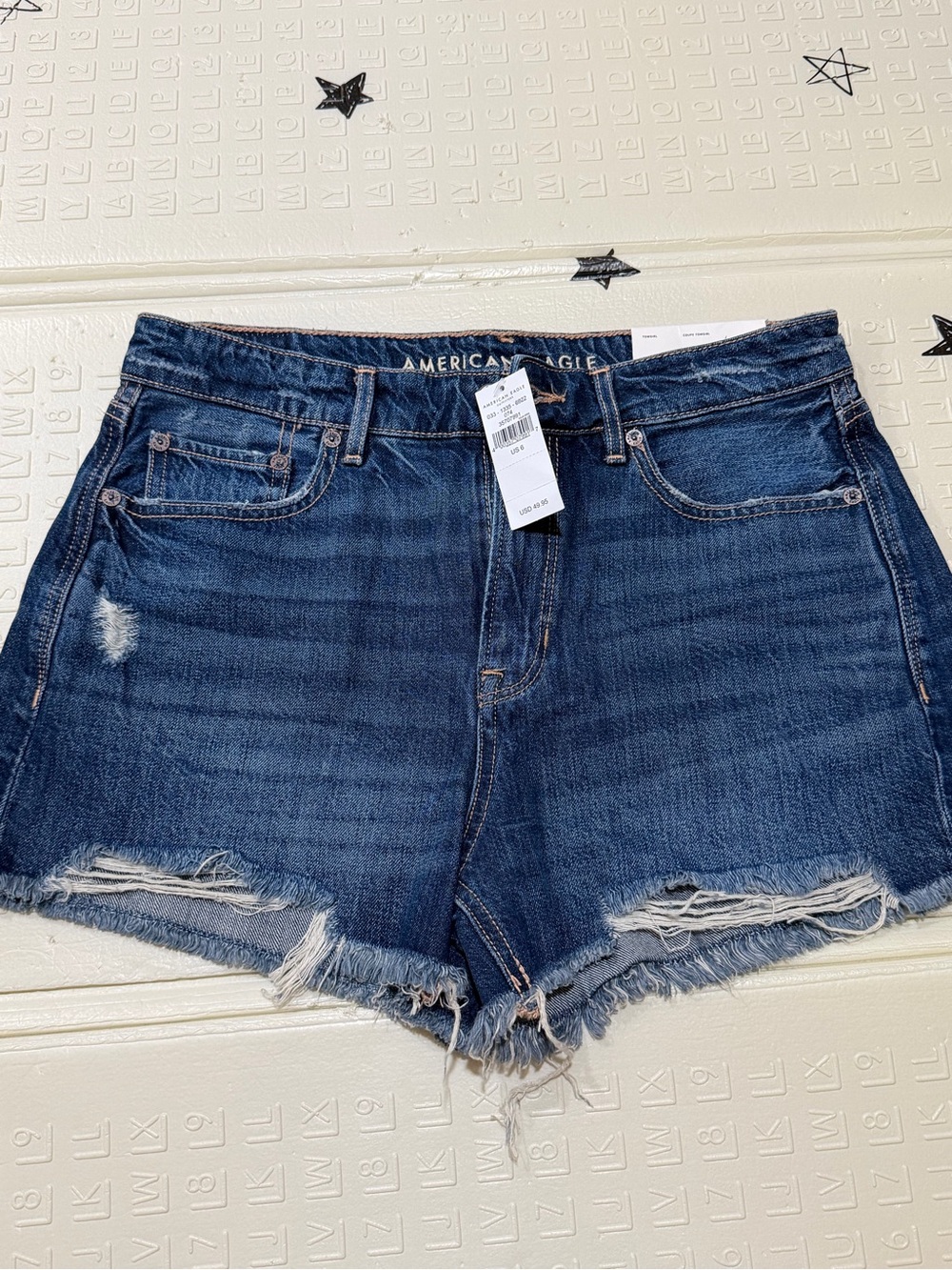 American Eagle Outfitters Navy Distressed Denim Cutoff Shorts